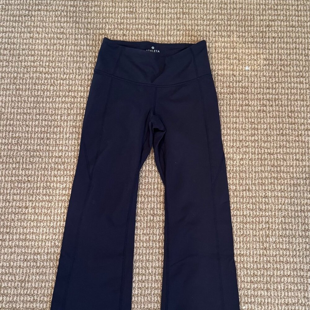Athleta Navy Wide Leg Yoga Pants XS